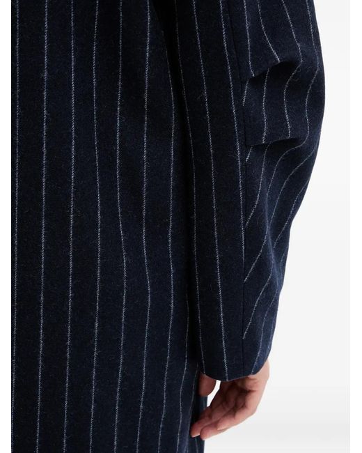 Liviana Conti Blue Richard Pinstripe Button Coat