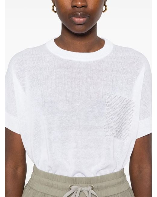 T-Shirt Con Perline di Peserico in White