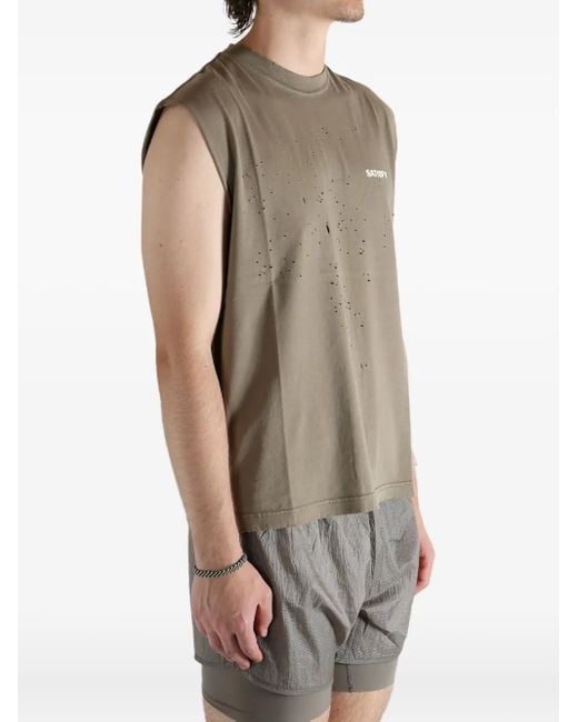 Satisfy Green Mothtech Distressed Sleeveless Vest for men