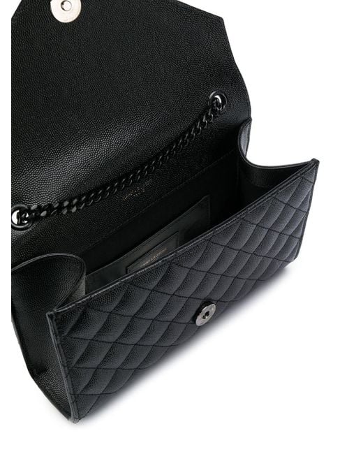 Saint Laurent Medium Envelope Monogram Matelassé Leather Shoulder Bag in  Black | Lyst