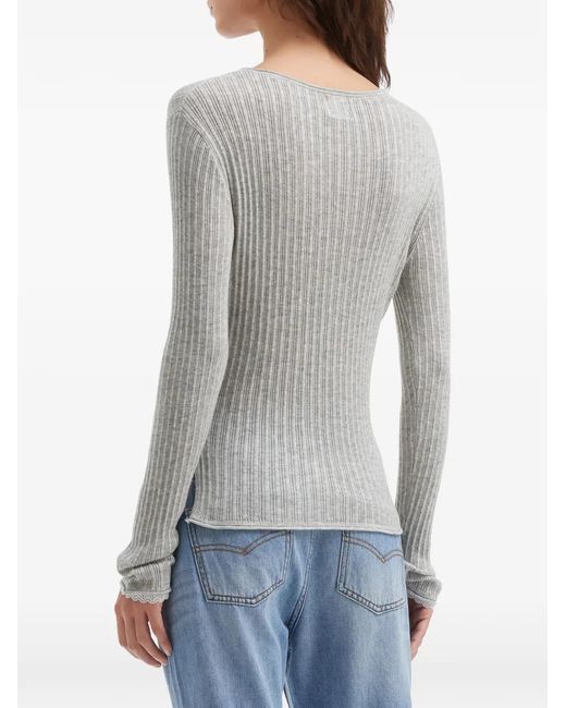 B+ AB Gray Ribbed Top
