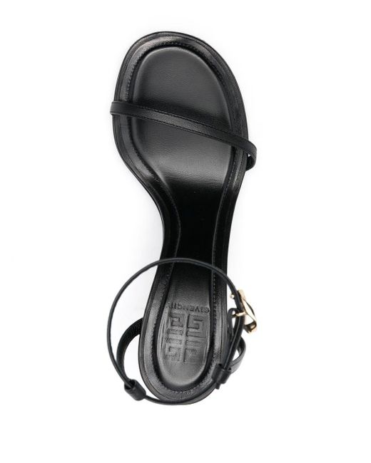 Givenchy Black GG 100mm Leather Sandals