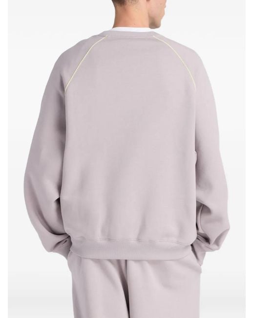 New Balance Gray Trackside Fleece Crew-Neck Sweatshirt for men