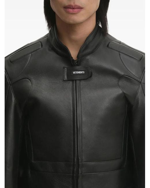 Vetements Leren Jack in het Black voor heren