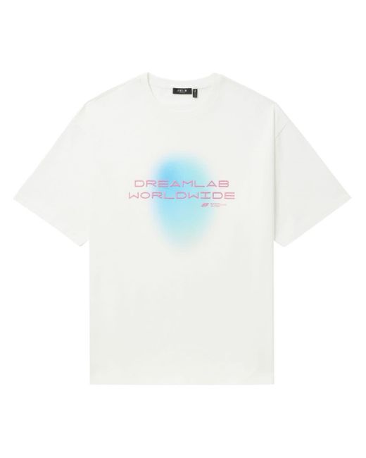 FIVE CM T-shirt Met Geborduurde Tekst in het White voor heren