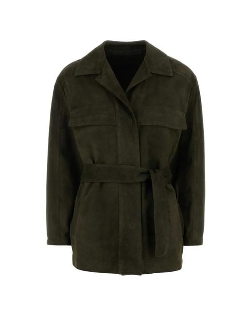 SANTORO Black Belted Suede Jacket