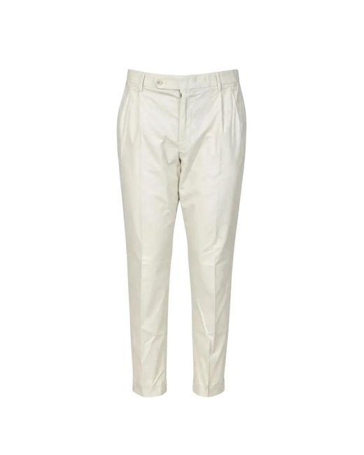 GTA White Pleated-Detail Turn-Up Trousers for men
