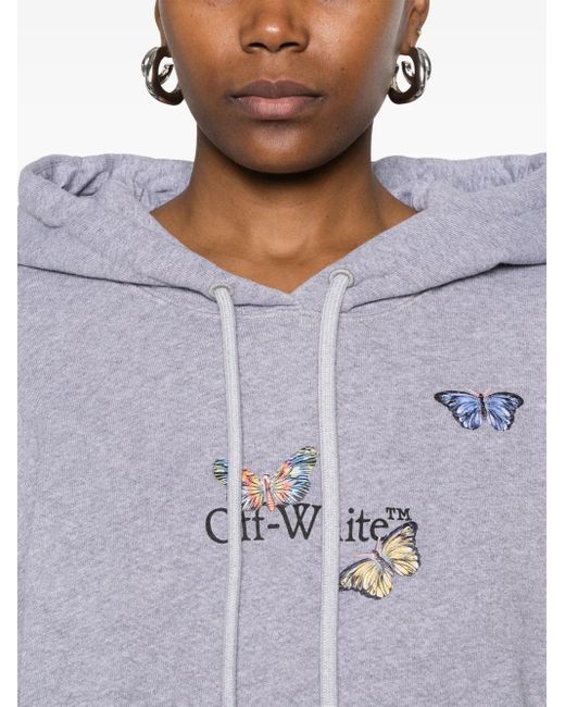 Off-White c/o Virgil Abloh Gray Bookish Butterfly Hoodie
