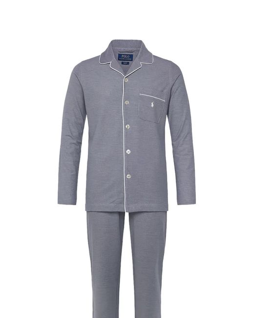 Polo Ralph Lauren Blue Pyjama À Liserés Contrastants for men