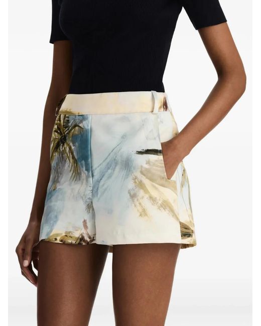Oscar de la Renta White Dominican Landscape Shorts