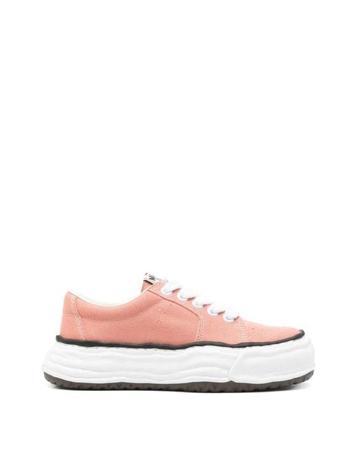 Maison Mihara Yasuhiro Pink Lace-Up Sneakers