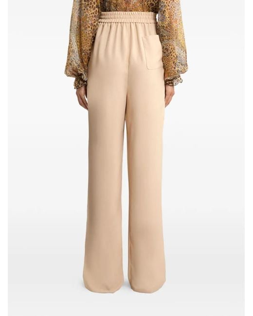 Etro Natural Drawstring Wide-Leg Trousers
