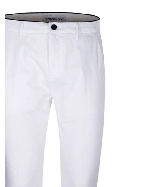 Department 5 White Stretch-Cotton Pants for men