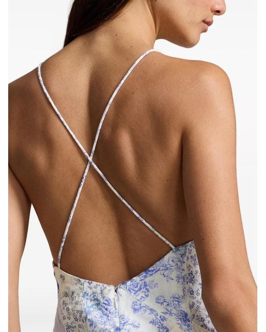 Polo Ralph Lauren Blue Patchwork V-neck Dress