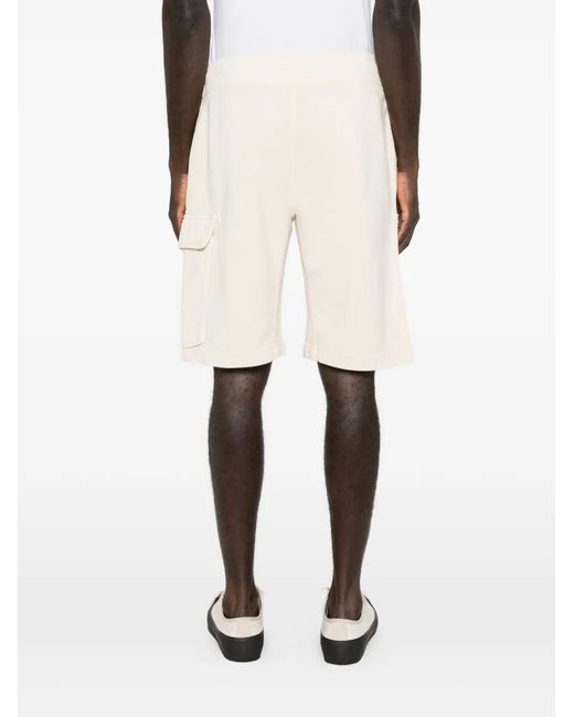 C P Company Natural Cargo-Pockets Track Shorts for men