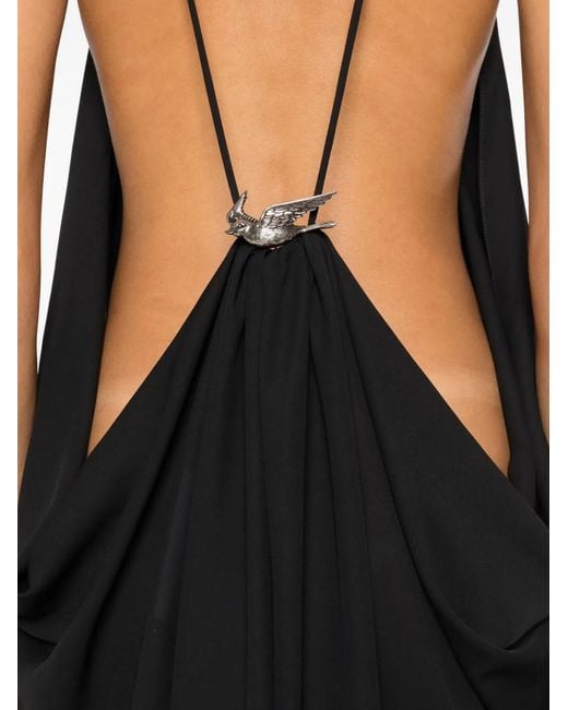 Vestiaire d'un Oiseau Libre Black Open-Back Draped Dress