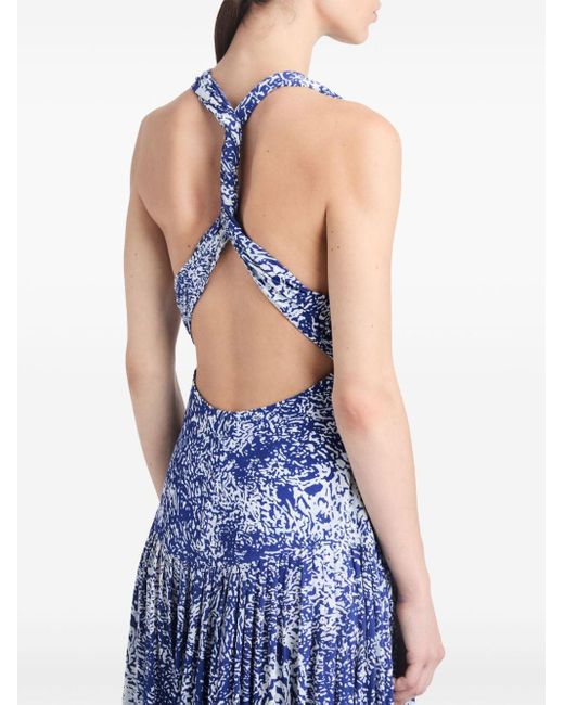 Proenza Schouler Blue Abstract-print Crepe Dress