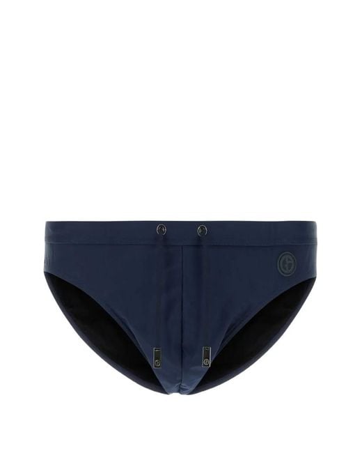 Giorgio Armani Blue Logo-Patch Swimming Briefs for men