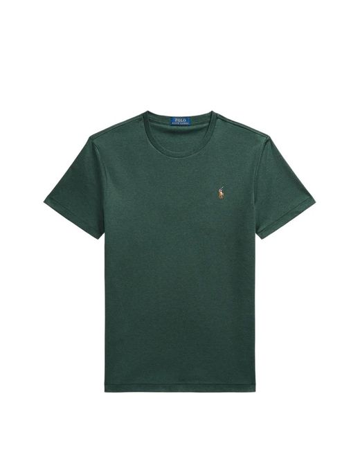 Polo Ralph Lauren Green Embroidered-Pony Cotton T-Shirt for men