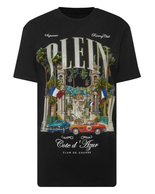 Philipp Plein Black Sexy Pure Vintage Racing T-Shirt