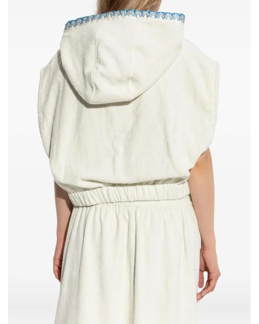 Versace White Hooded Cropped Top