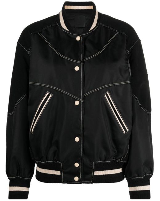 Givenchy Black Panelled Bomber Jacket