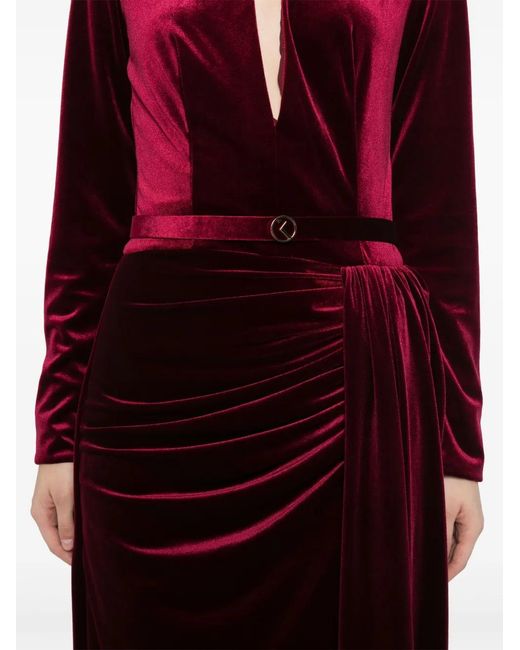 Saiid Kobeisy Red Velvet Long Dress