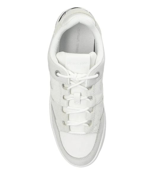 MICHAEL Michael Kors White Ryder Panelled Platform Low-Top Sneakers