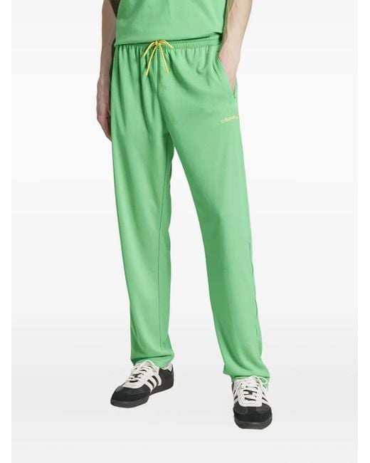 Adidas Green Zipped-Hem Track Pants for men