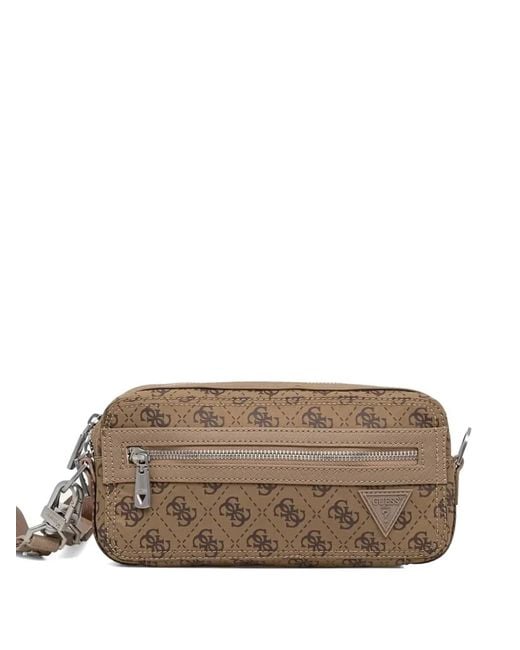 Guess Brown Berlin Monogram-Print Shoulder Bag for men