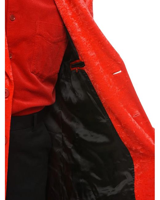 Vetements Red Velvet Single-Breasted Coat