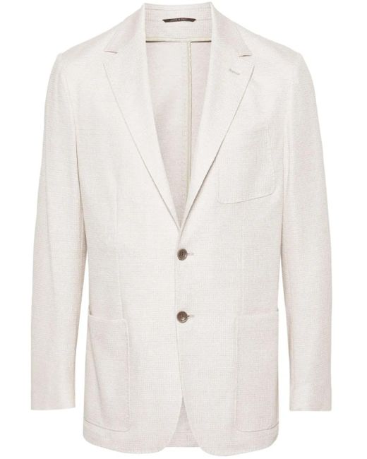 Canali White Mélange-Effect Blazer for men