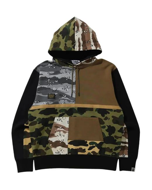 Sudadera Con Capucha Y Diseño Patchwork A Bathing Ape de hombre de color Black