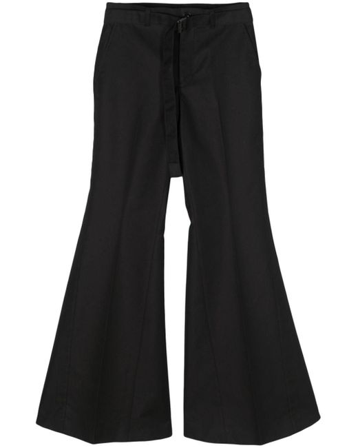 Sacai Black Tailored Flared Trousers for men