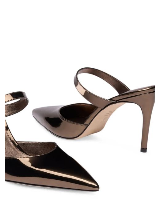 Stuart Weitzman Brown Stuart Power Pointed-Toe Mules