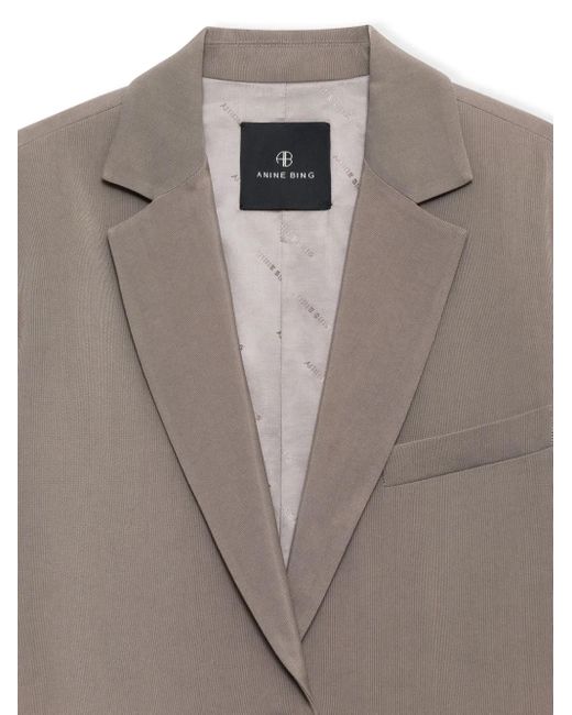 Anine Bing Quinn Oversized Jack Met Enkele Rij Knopen in het Brown
