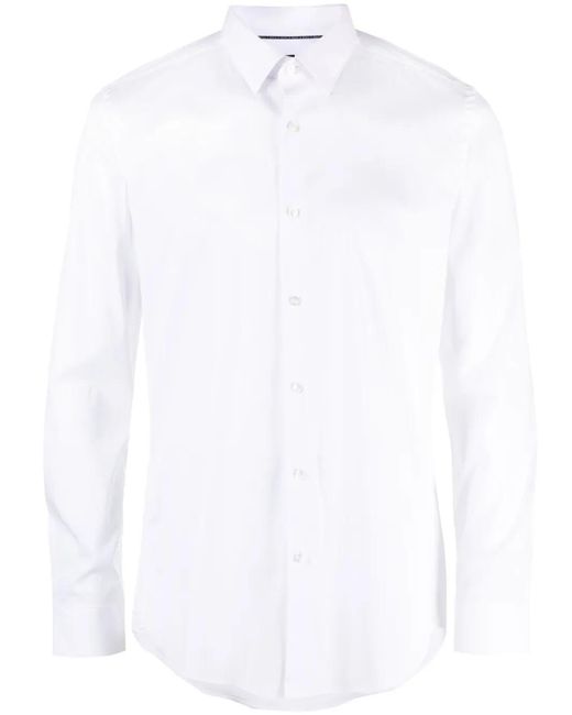 Boss White Long-Sleeve Buttoned Shirt for men