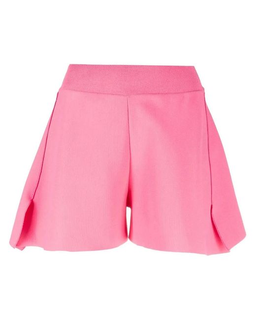 Stella McCartney Pink Mid-Rise Knitted Track Shorts