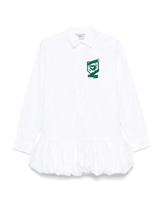 Coperni White Embroidered-Logo Dress