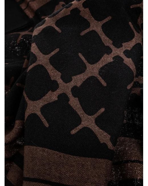 By Malene Birger Black Cornelis Patterned Scarf