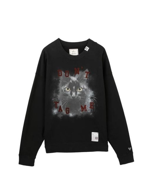Maison Mihara Yasuhiro Black Cat-Print Sweatshirt for men