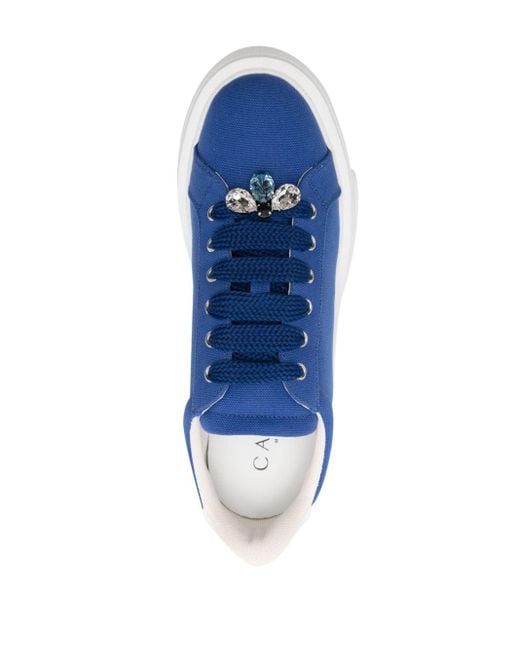 Casadei Blue Fedora Canvas-Sneakers