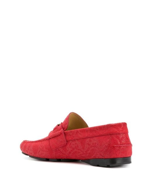 red versace loafers