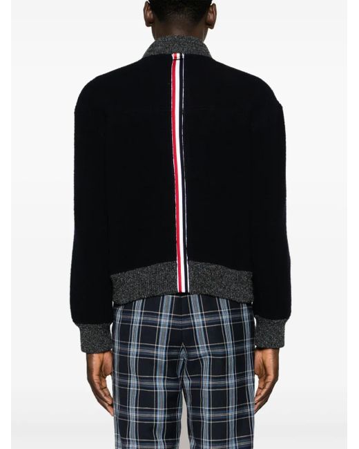 メンズ Thom Browne ジップアップ ボンバージャケット Black