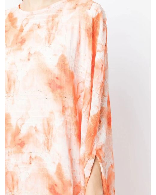Bambah Orange Caftan À Col Rond