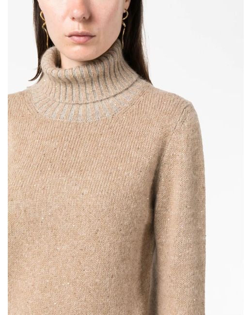 Fabiana Filippi Natural Wool Blend Turtleneck Sweater