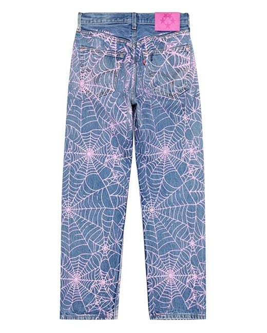 Sp5der Blue X Levi's Vintage 501 Spiderweb Jeans for men