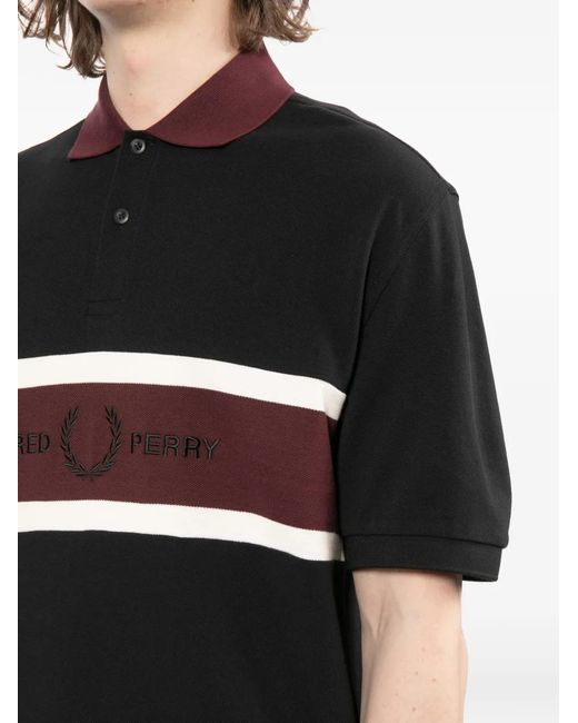 Fred Perry Black Polo À Logo Brodé for men