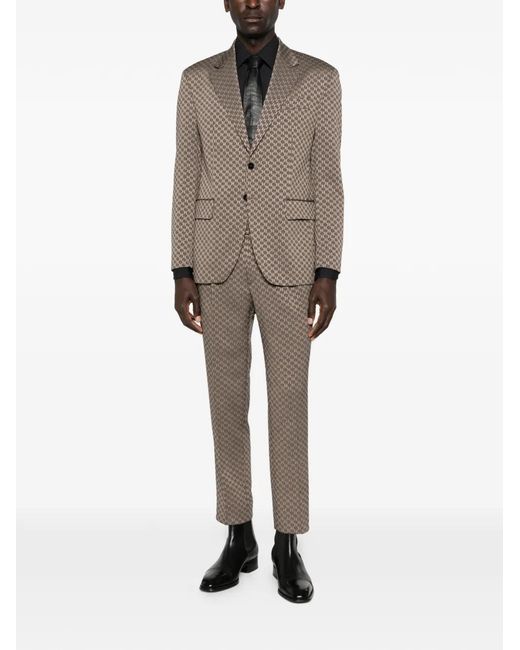 Karl Lagerfeld Brown Patterned Button Jacket for men