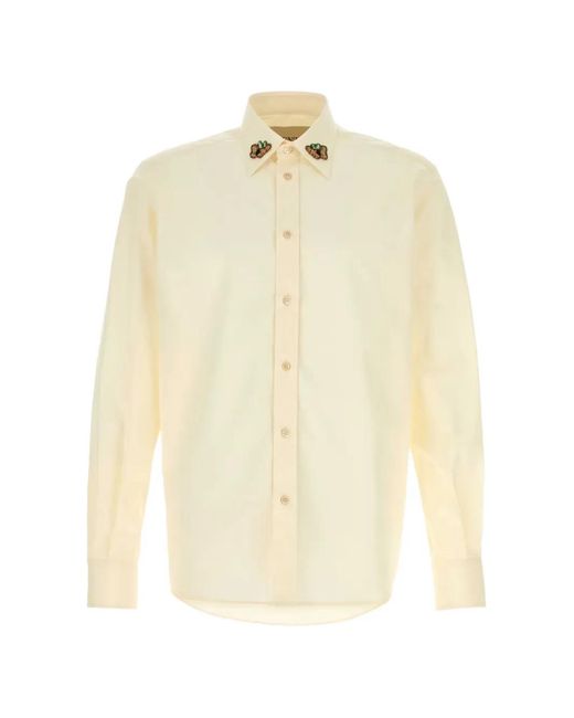 Valentino Garavani White Cream Poplin Shirt for men